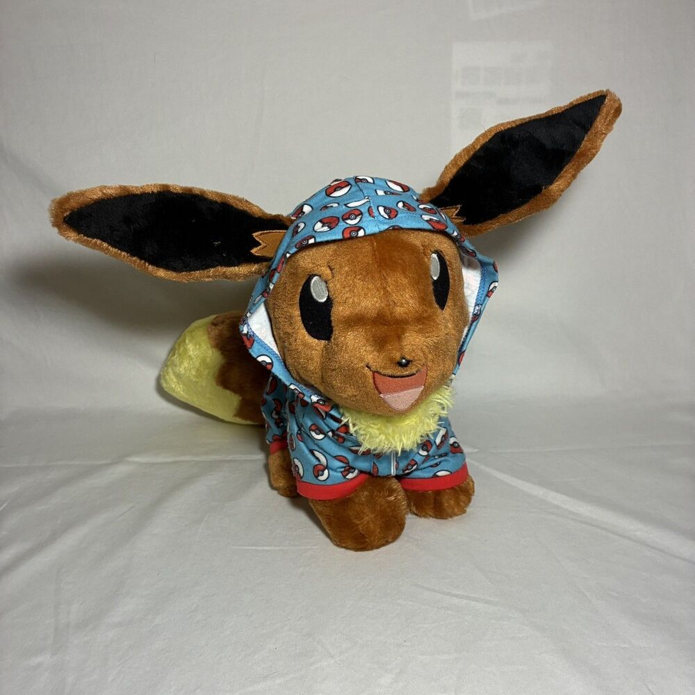 Build A Bear Eevee Pokemon Plush with Poke Ball Hooded Pajamas